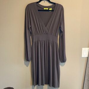 Kersh Dark Olive Green Long Sleeve Dress